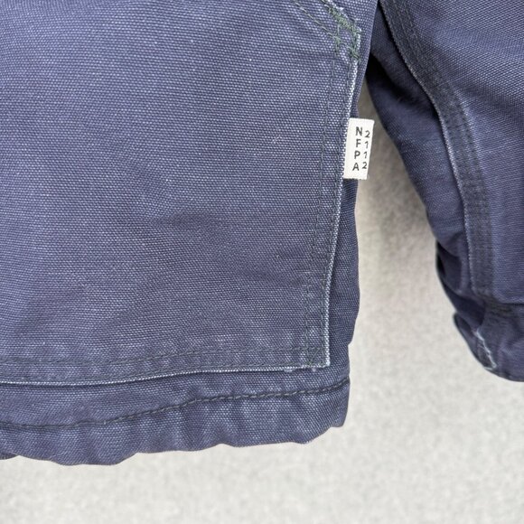 Carhartt Flame Resistant Duck Traditional Coat Size L Navy Quilt Lined 3 Warmest - Picture 4 of 16